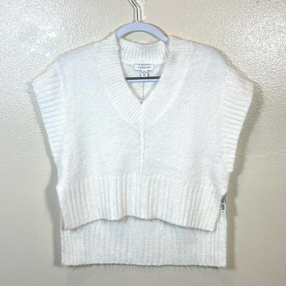 Topshop Fluffy Muscle Sleeve Sweater size 0-2 - Picture 2 of 11